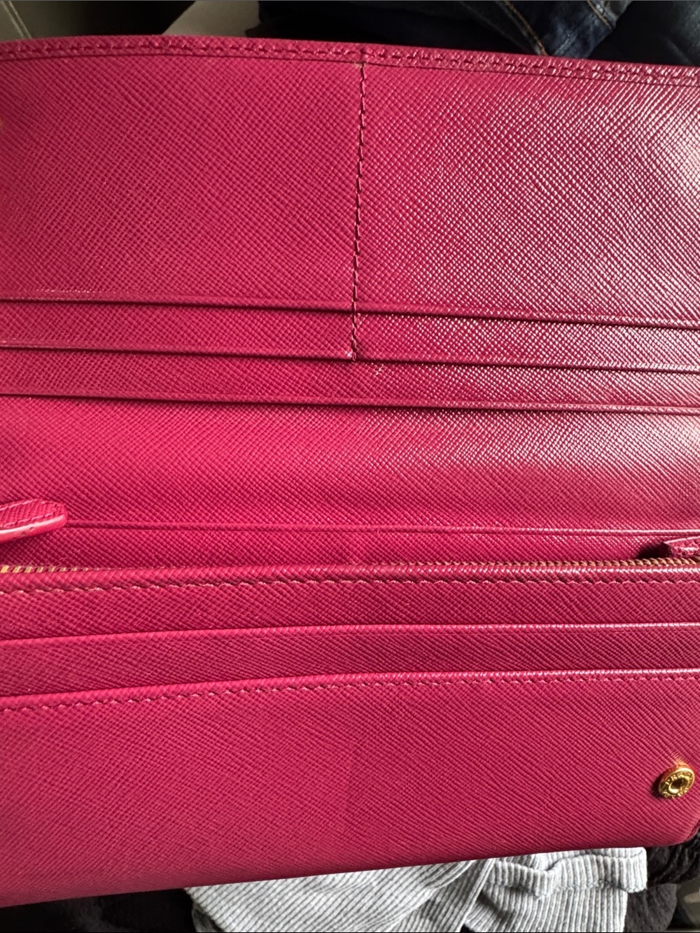 Prada Crossbody Wallet in Deep Pink with Gold Chain - Picture 3 of 6